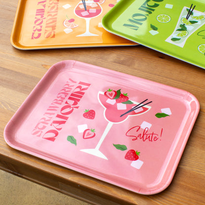 Set Of 3 Large Cocktail Melamine Trays