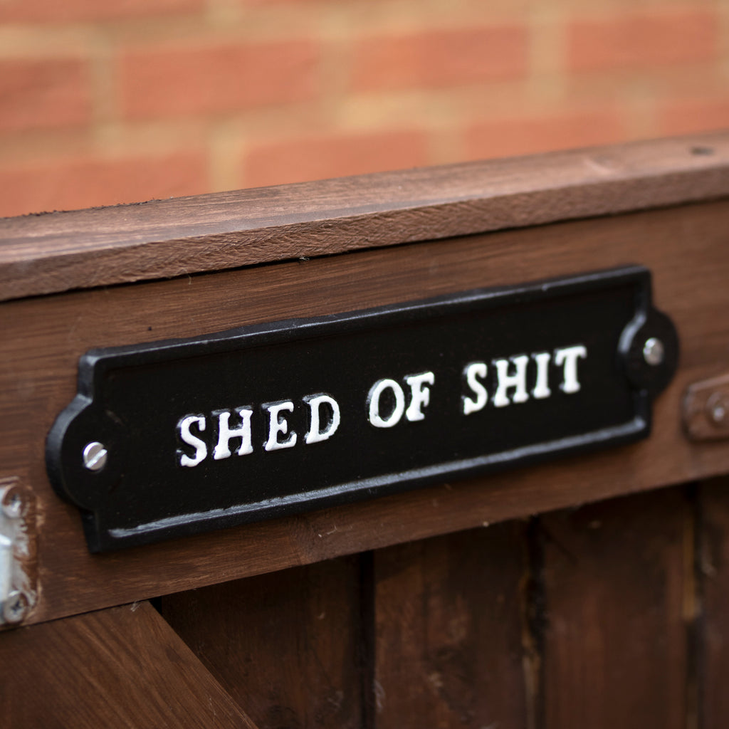 Bullsh*t-Eckschild aus Gusseisen