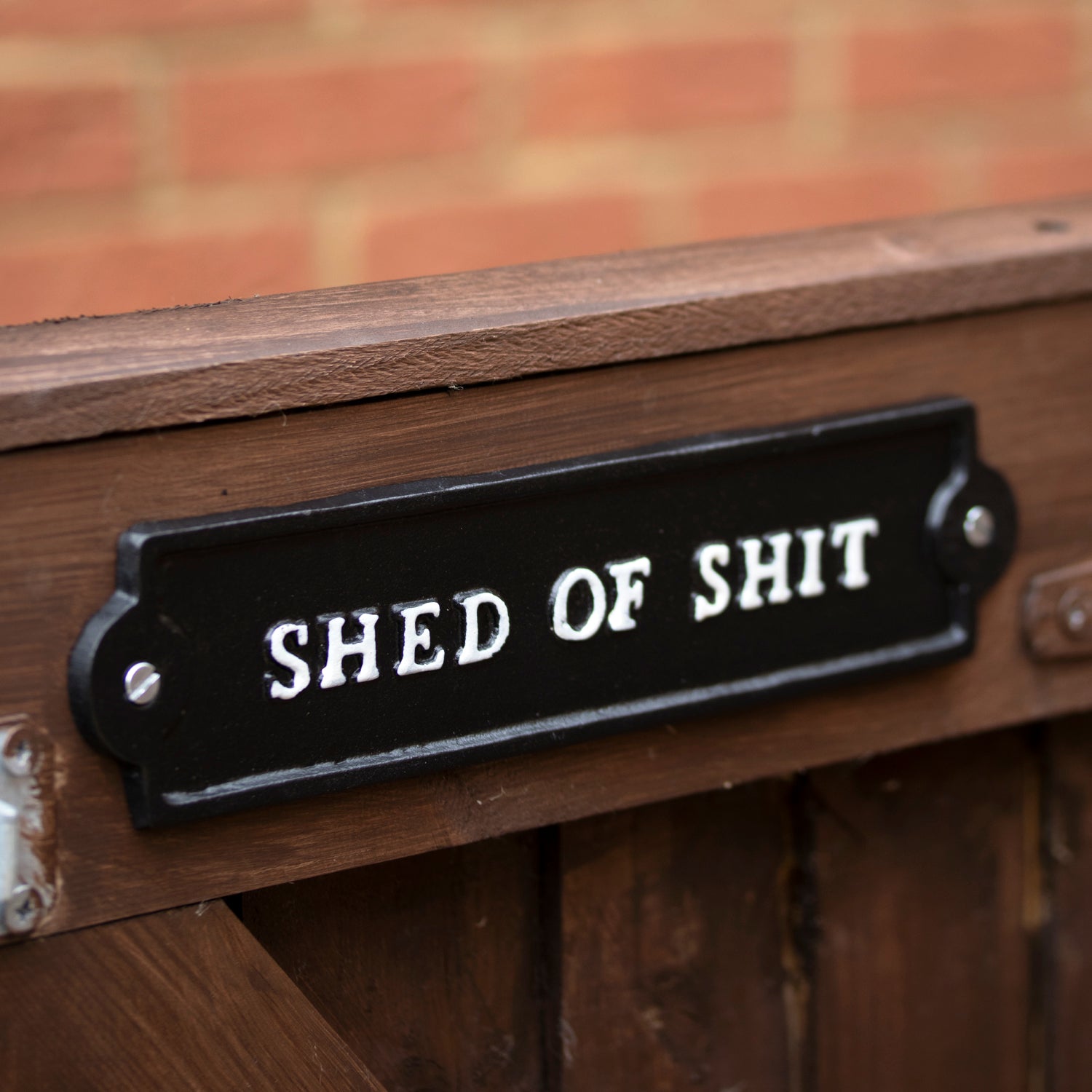 Bullsh*t-Eckschild aus Gusseisen