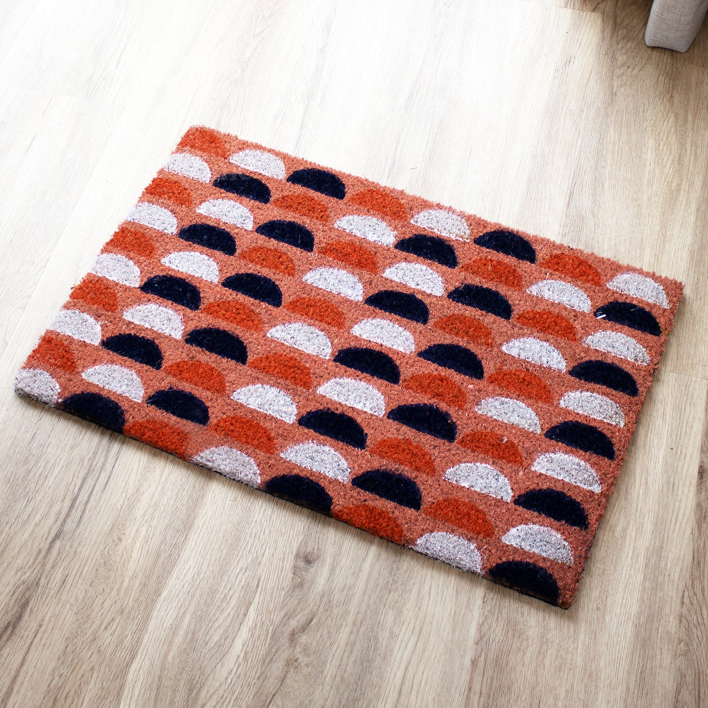 Pink Retro Shapes Coir Doormat