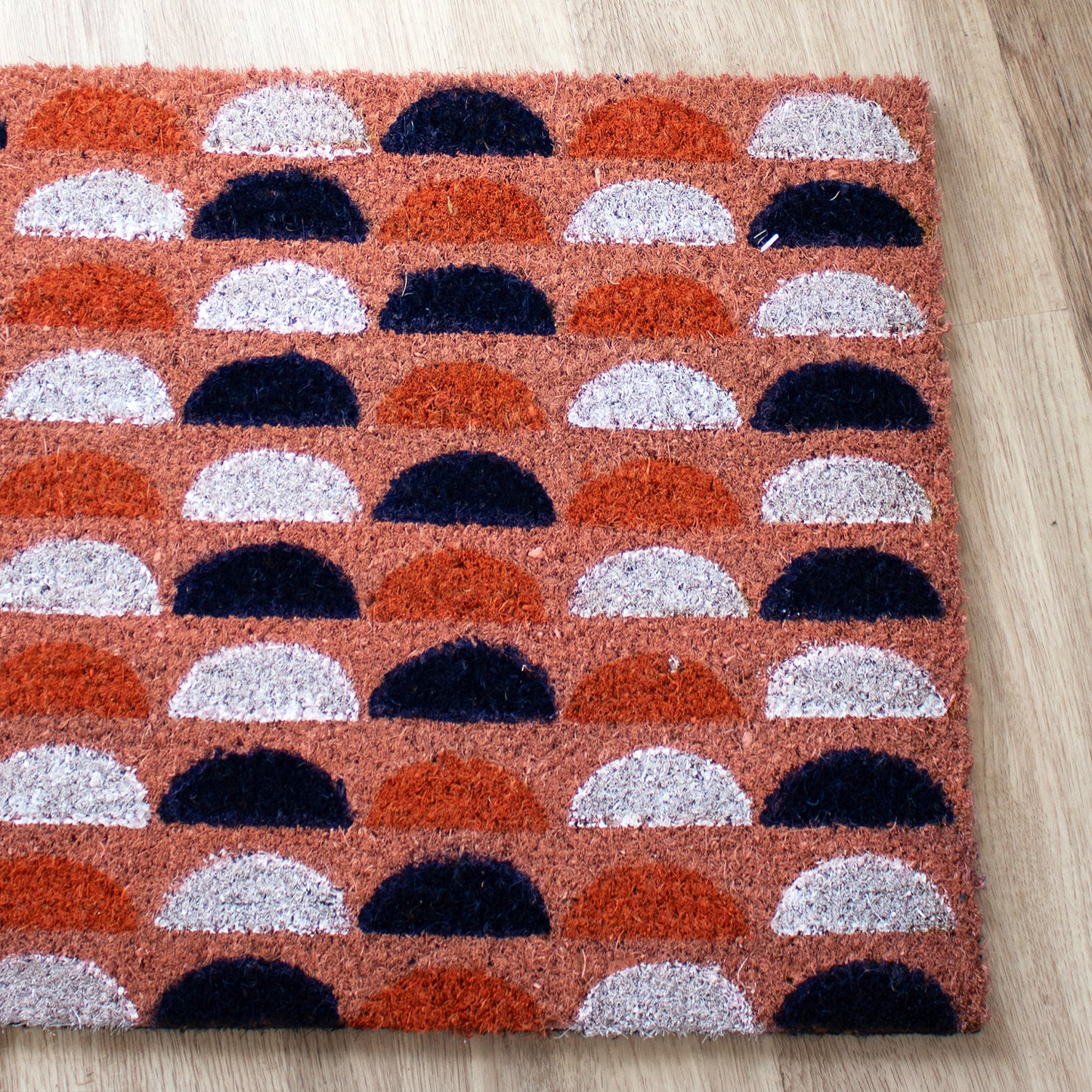 Pink Retro Shapes Coir Doormat