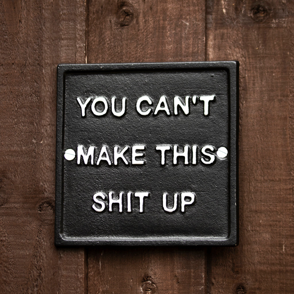 Bullsh*t-Eckschild aus Gusseisen