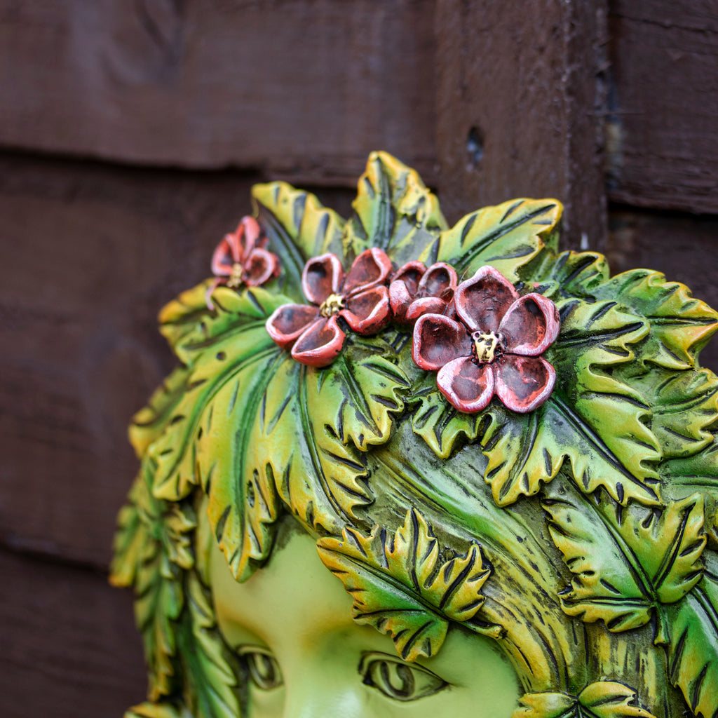 Resin Green Woman Tree Face Wall Plaque