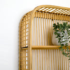 2 Tier Bamboo Rectangular Wall Shelf