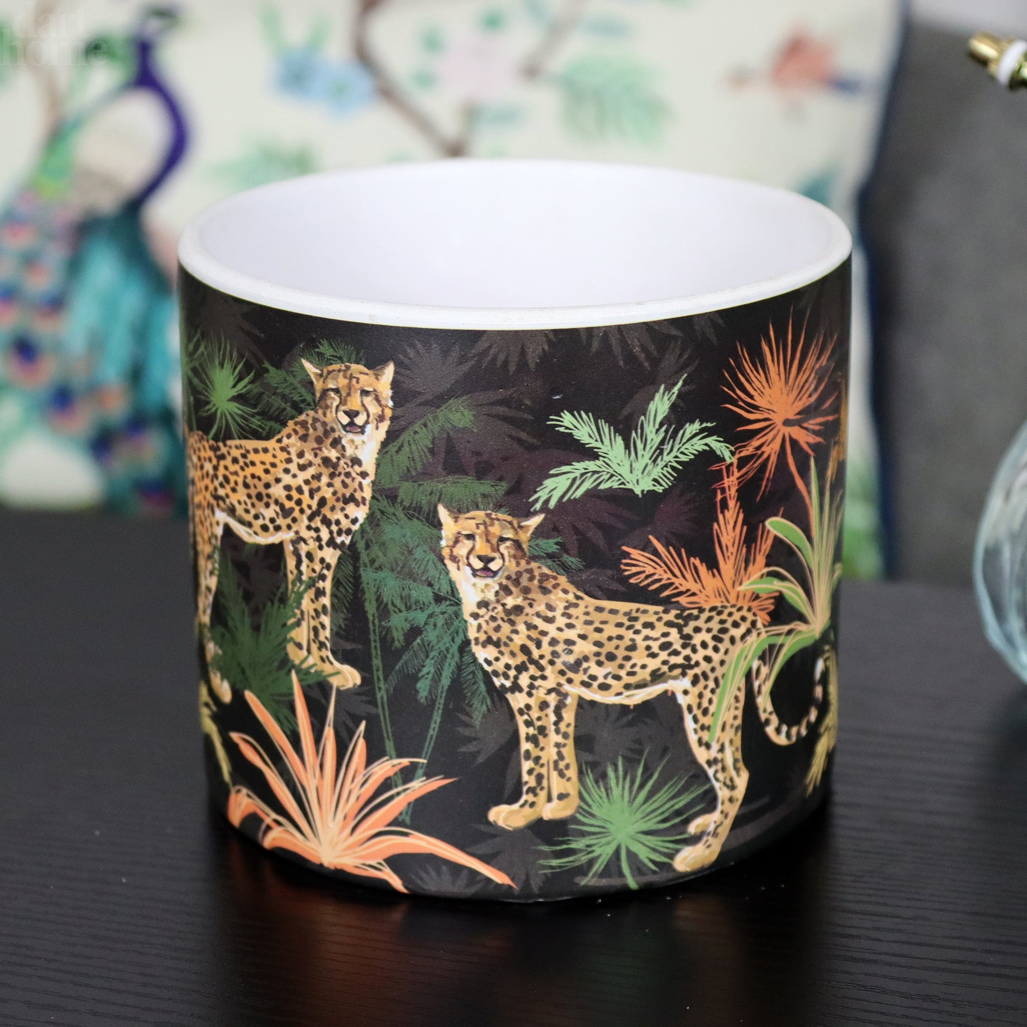 cheetah plant pot Darthome Black Safari Cheetah Plant Pot 12x10x12cm