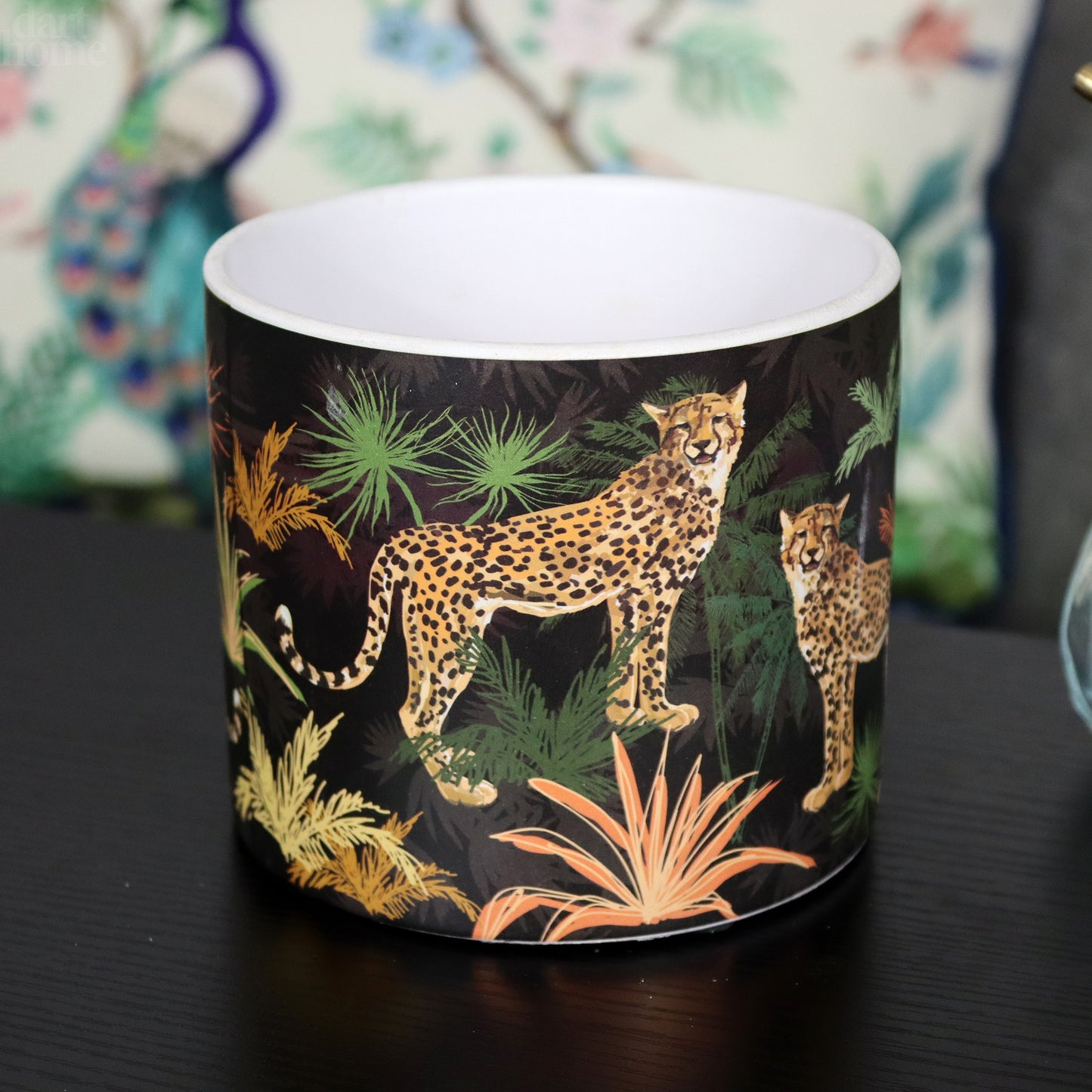 Black Safari Cheetah Plant Pot