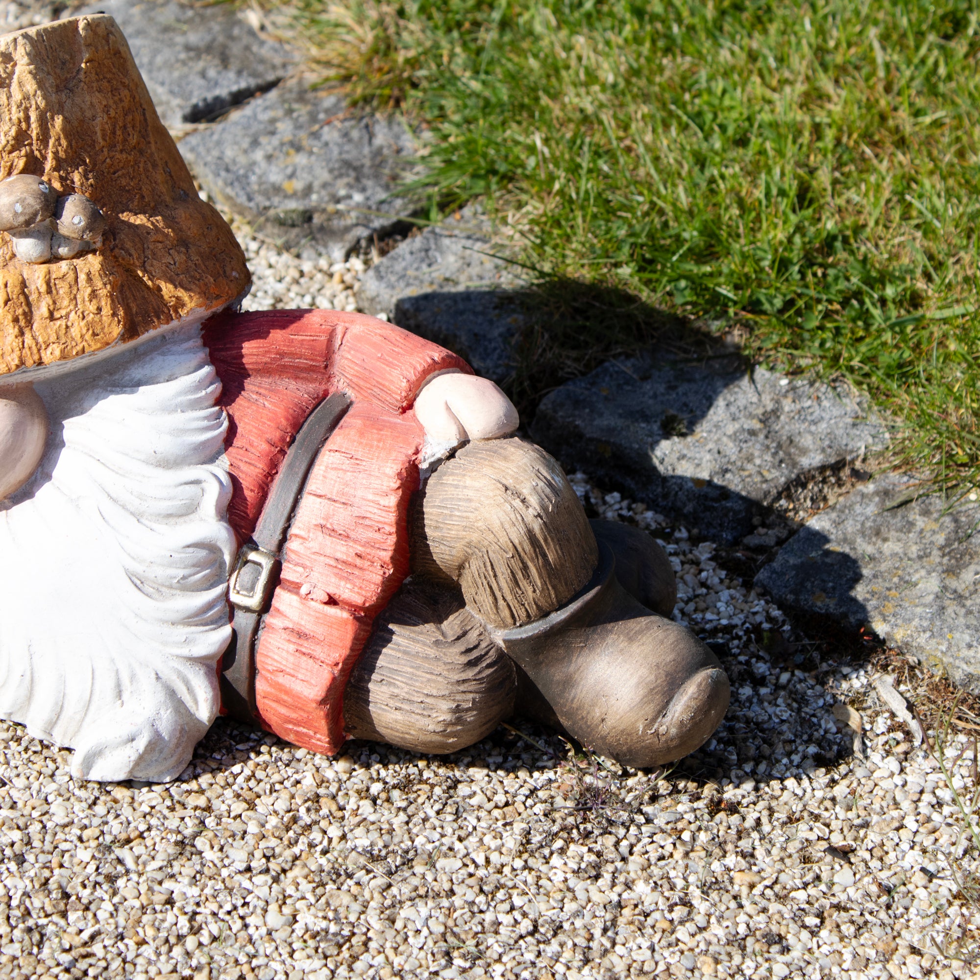 Rustic Lying Garden Gnome Planter