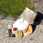 Rustic Lying Garden Gnome Planter