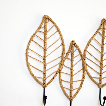 Rattan Leaf Wall Storage Hooks