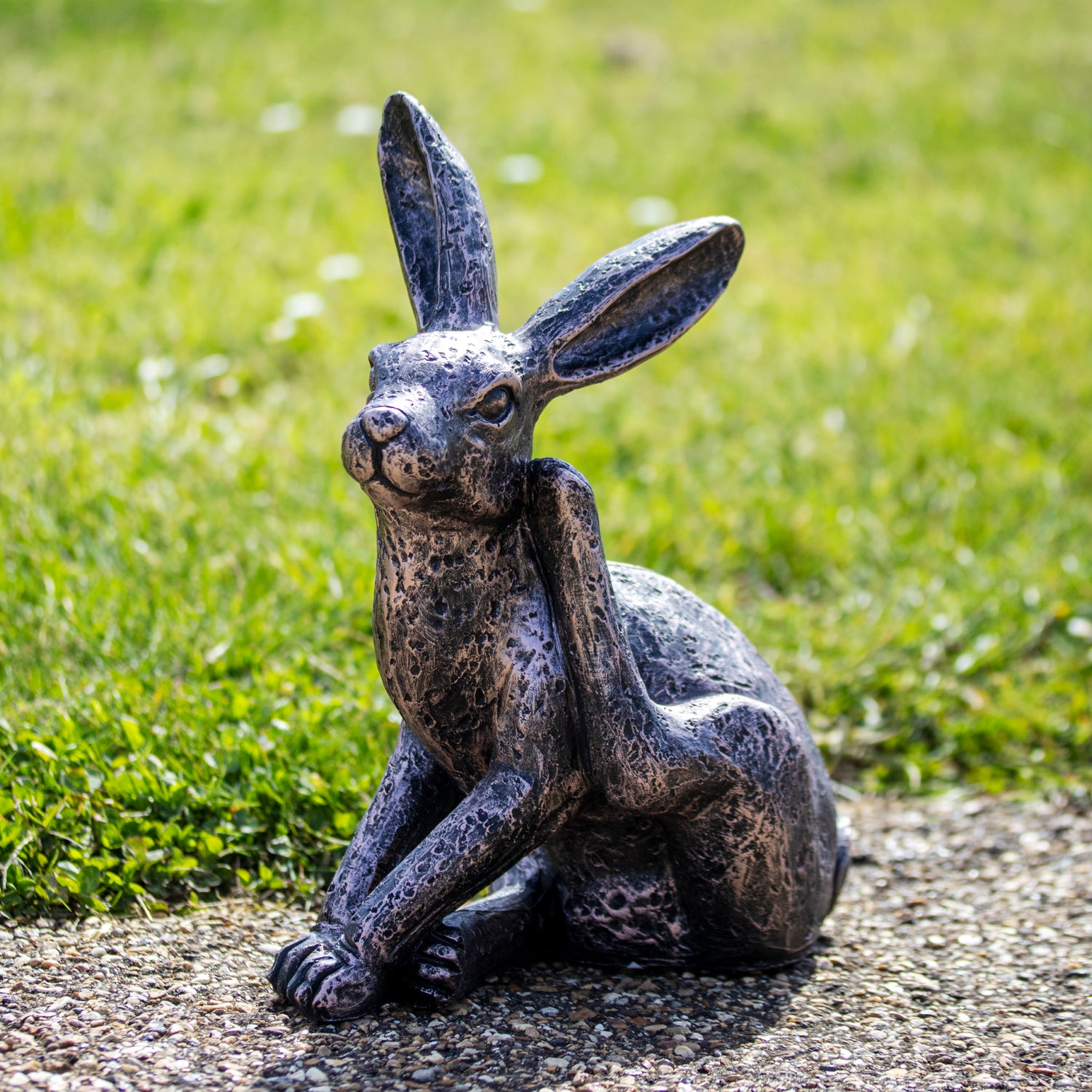 Bronze Playful Hare Garden Ornament