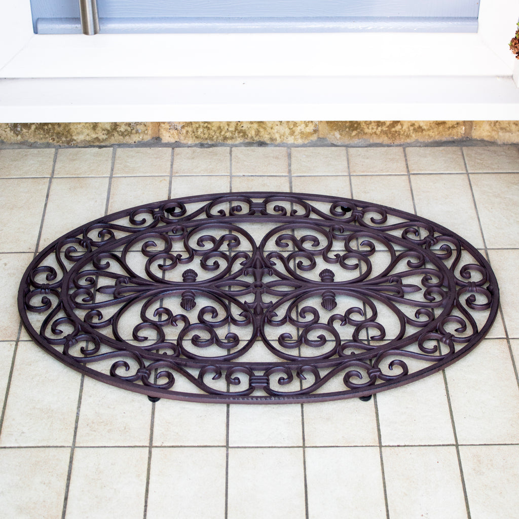 Oval Scroll Cast Iron Doormat