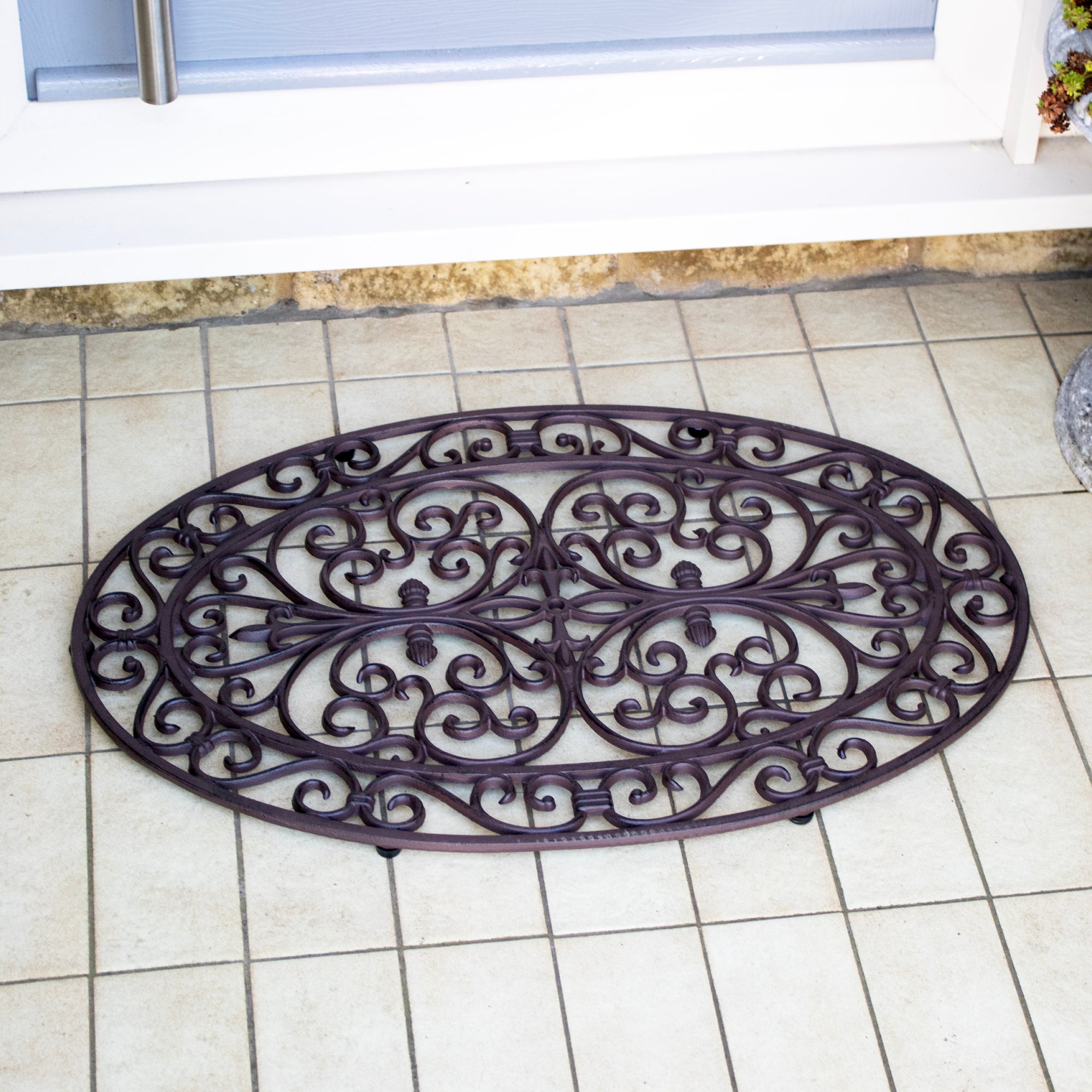 Oval Scroll Cast Iron Doormat