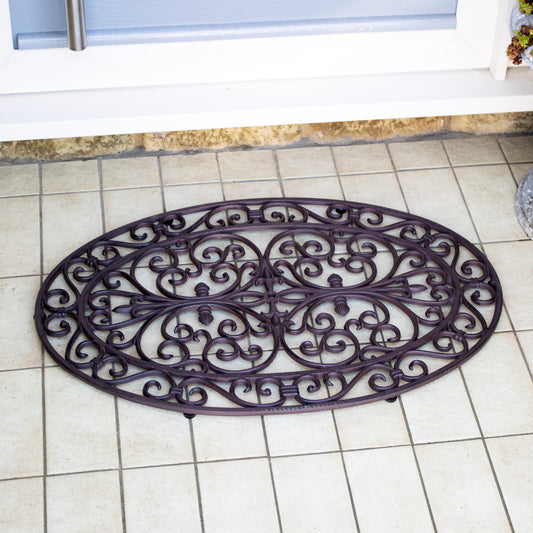 Oval Scroll Cast Iron Doormat