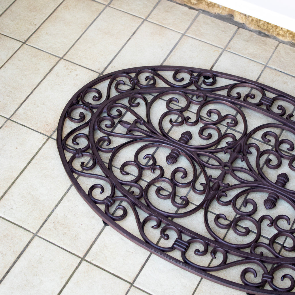Oval Scroll Cast Iron Doormat
