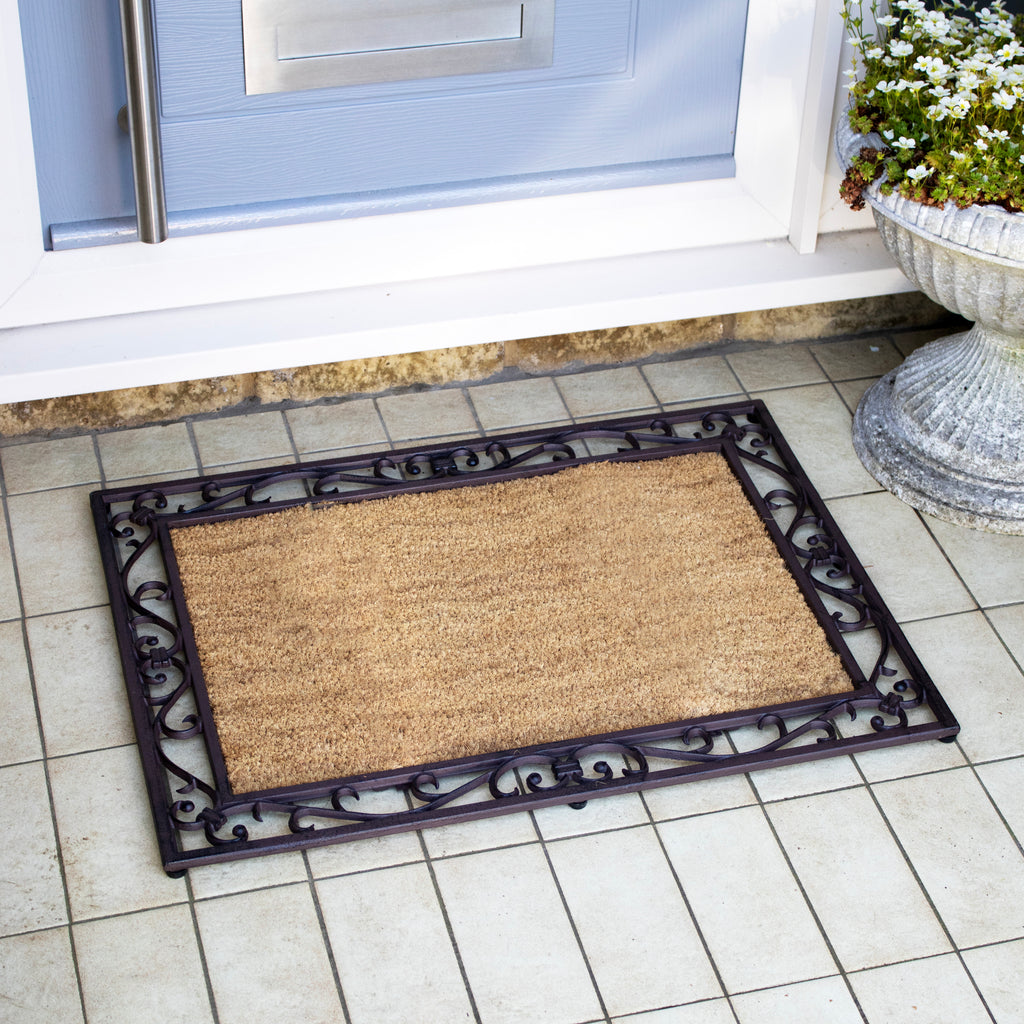 Rectangle Cast Iron And Coir Doormat