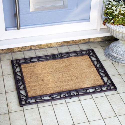 Rectangle Cast Iron And Coir Doormat