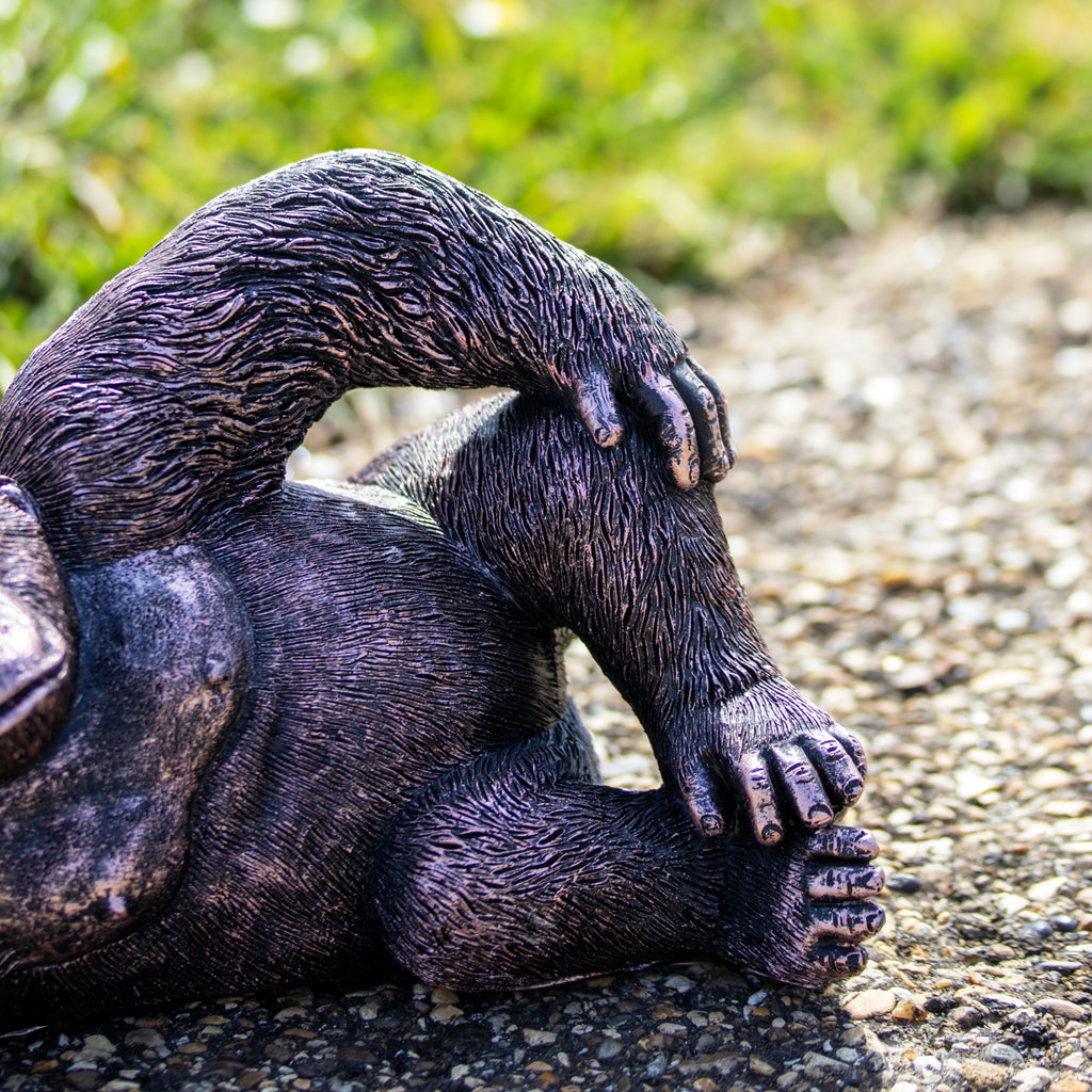 Bronze Lying Gorilla Garden Ornament