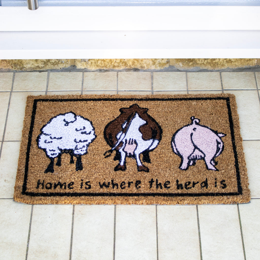Home Is Where The Herd Is Animal Doormat