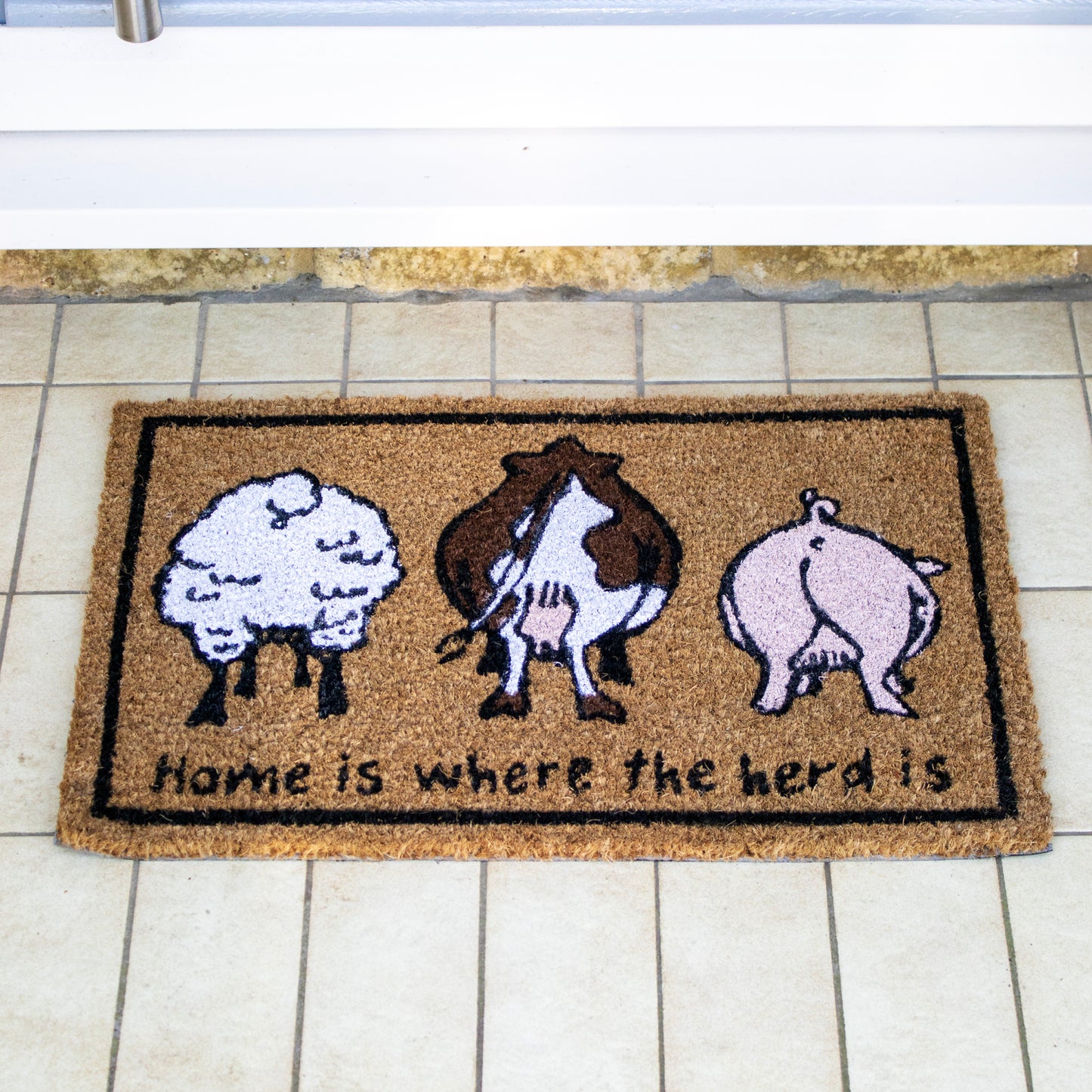 Home Is Where The Herd Is Animal Doormat