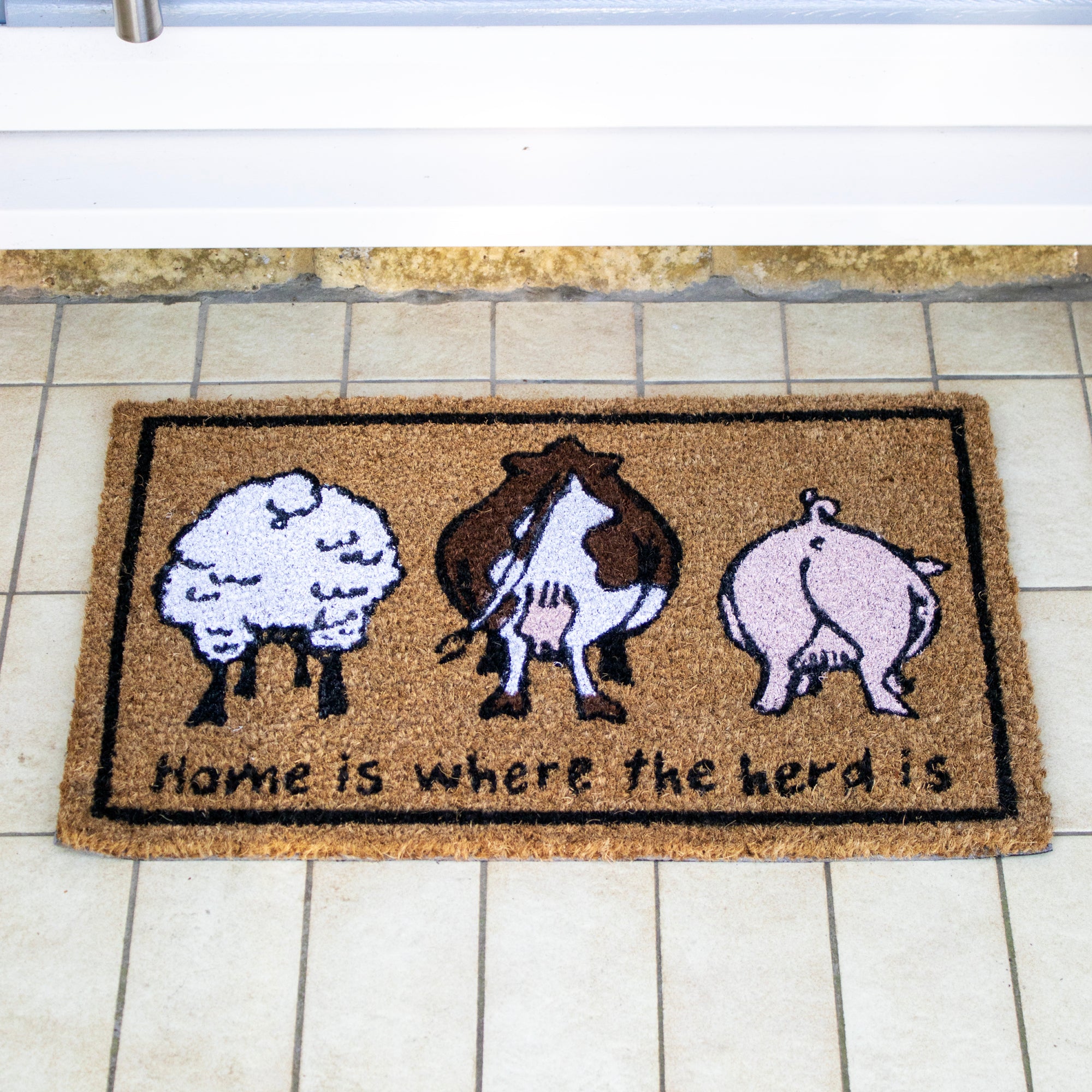 Home Is Where The Herd Is Animal Doormat