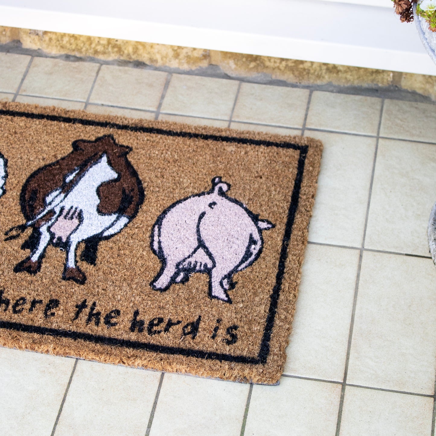 Home Is Where The Herd Is Animal Doormat