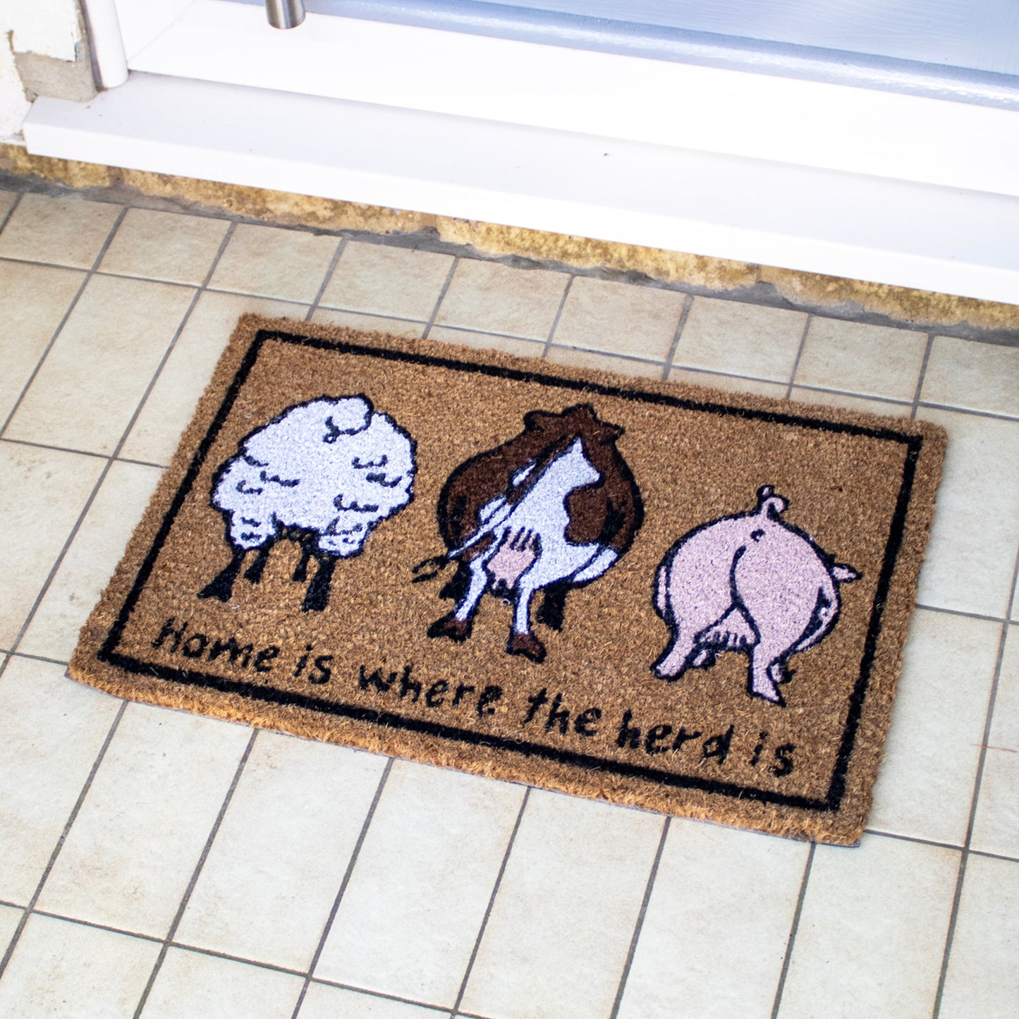 Home Is Where The Herd Is Animal Doormat
