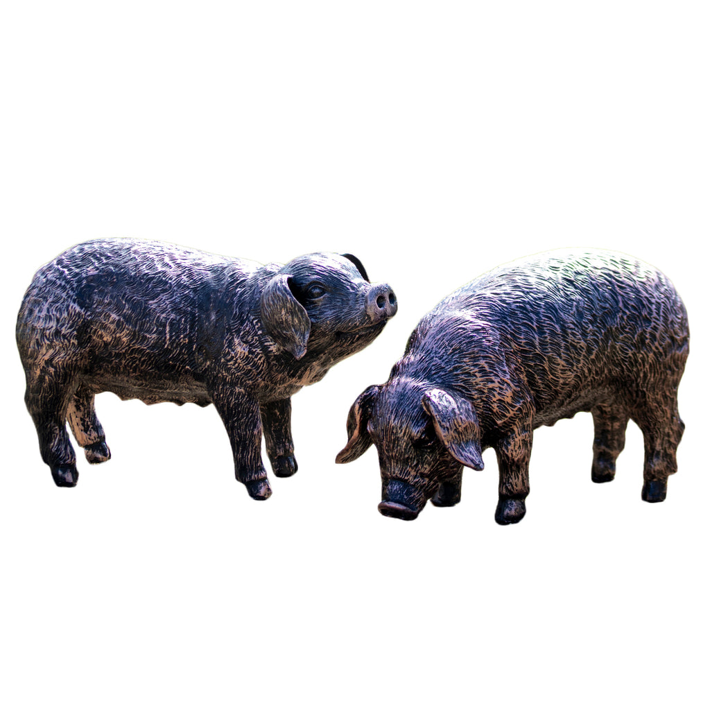 Grazing Pig Garden Ornament - Looking Down