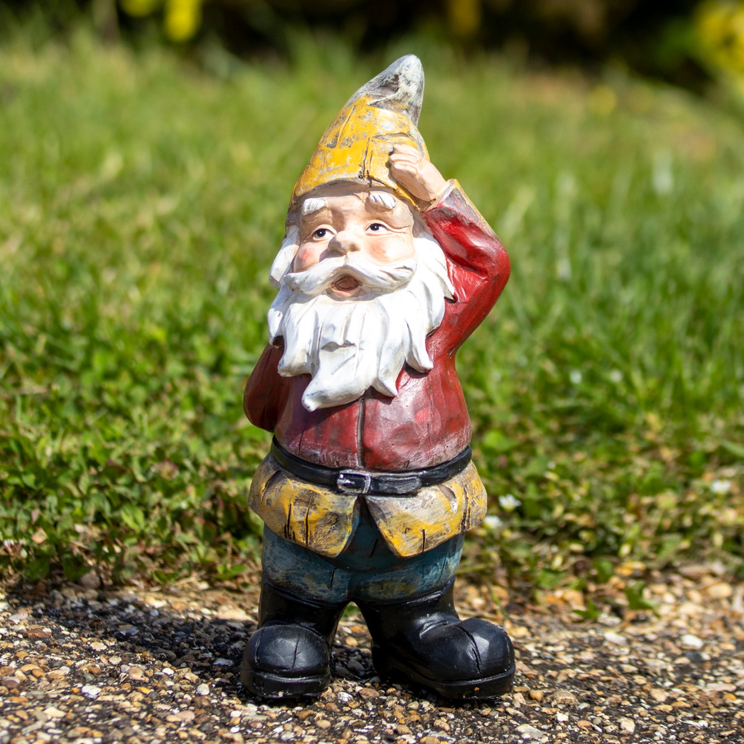 Quizzical Garden Gnome Statue