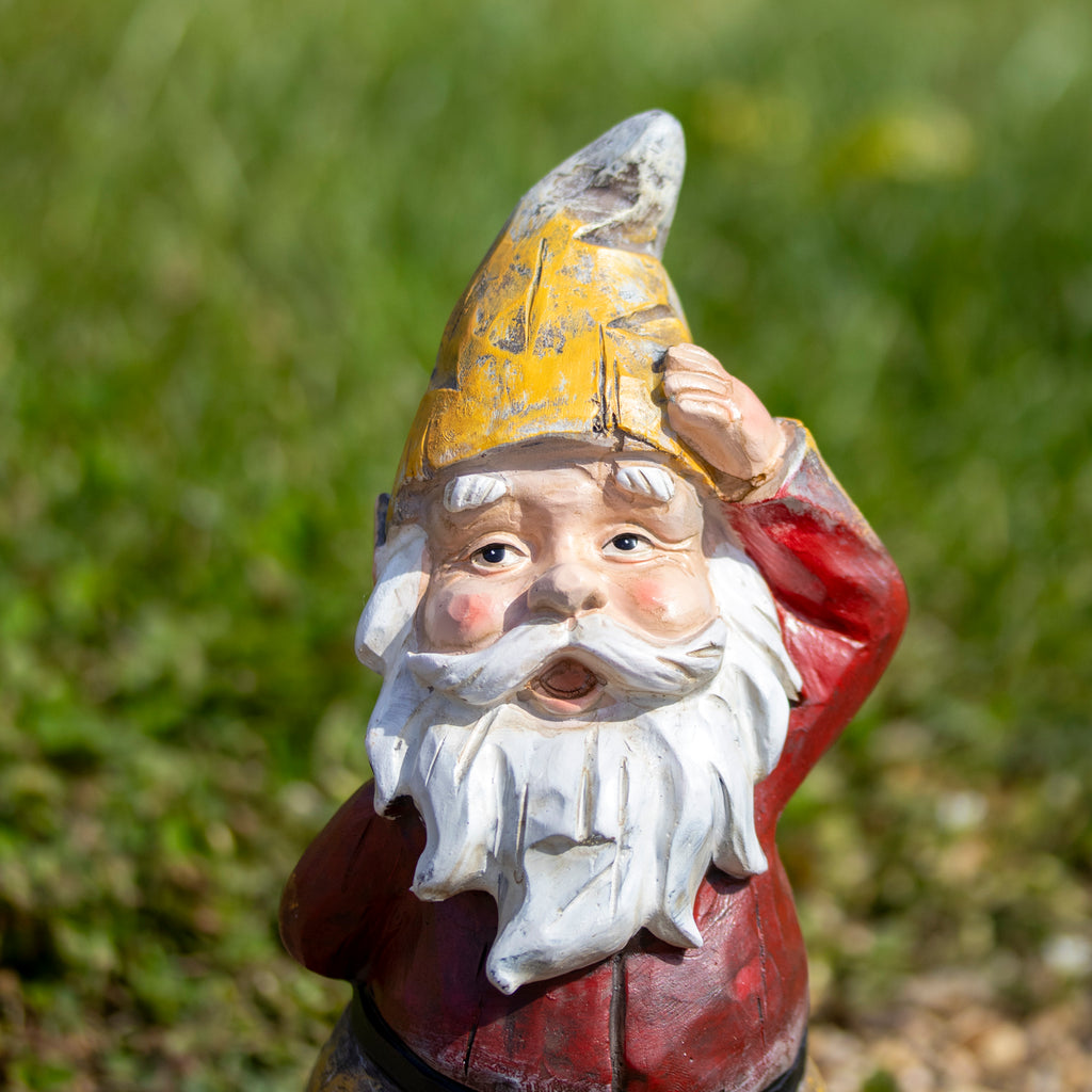 Quizzical Garden Gnome Statue