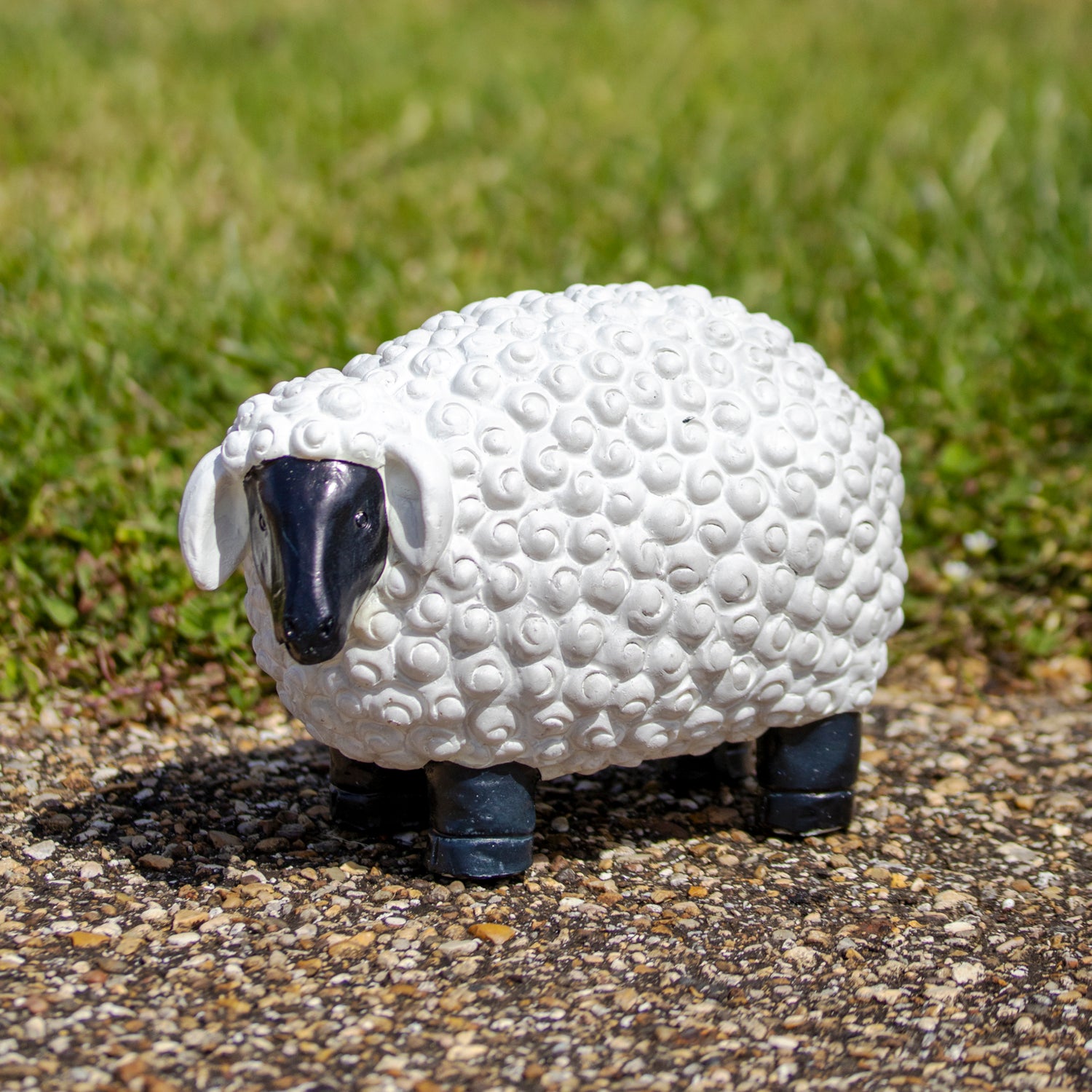 White Curly Sheep Garden Ornament