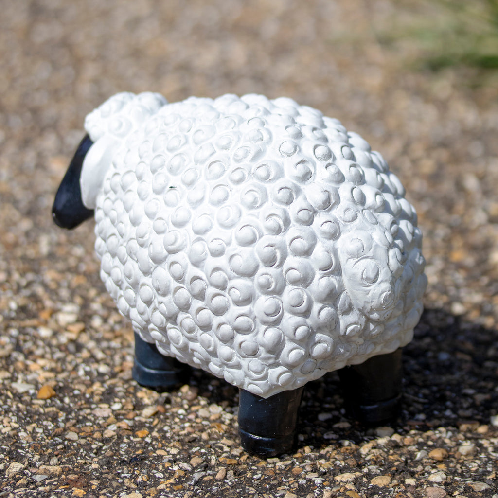 White Curly Sheep Garden Ornament