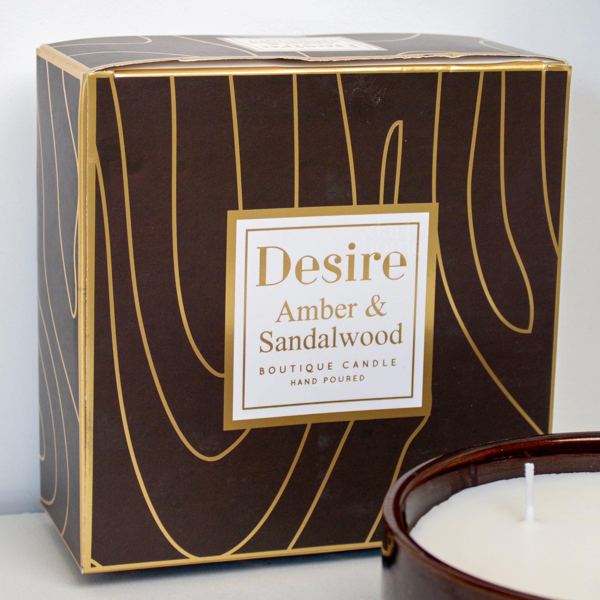 Brown Amber And Sandalwood 3 Wick Candle