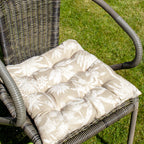 Set Of 2 Brown Floral Cotton Outdoor Seat Pads
