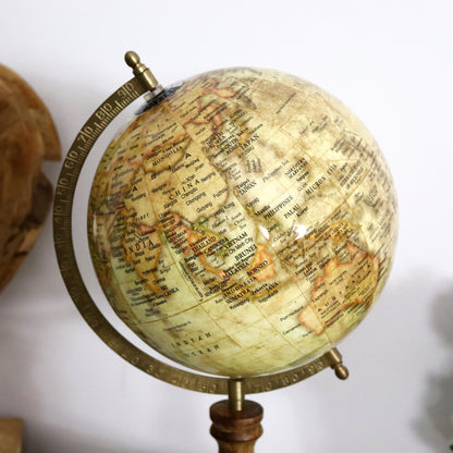 Cream Vintage Style Wooden Globe