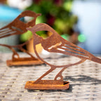 Set Of 2 Rusty Steel Great Tit Ornaments