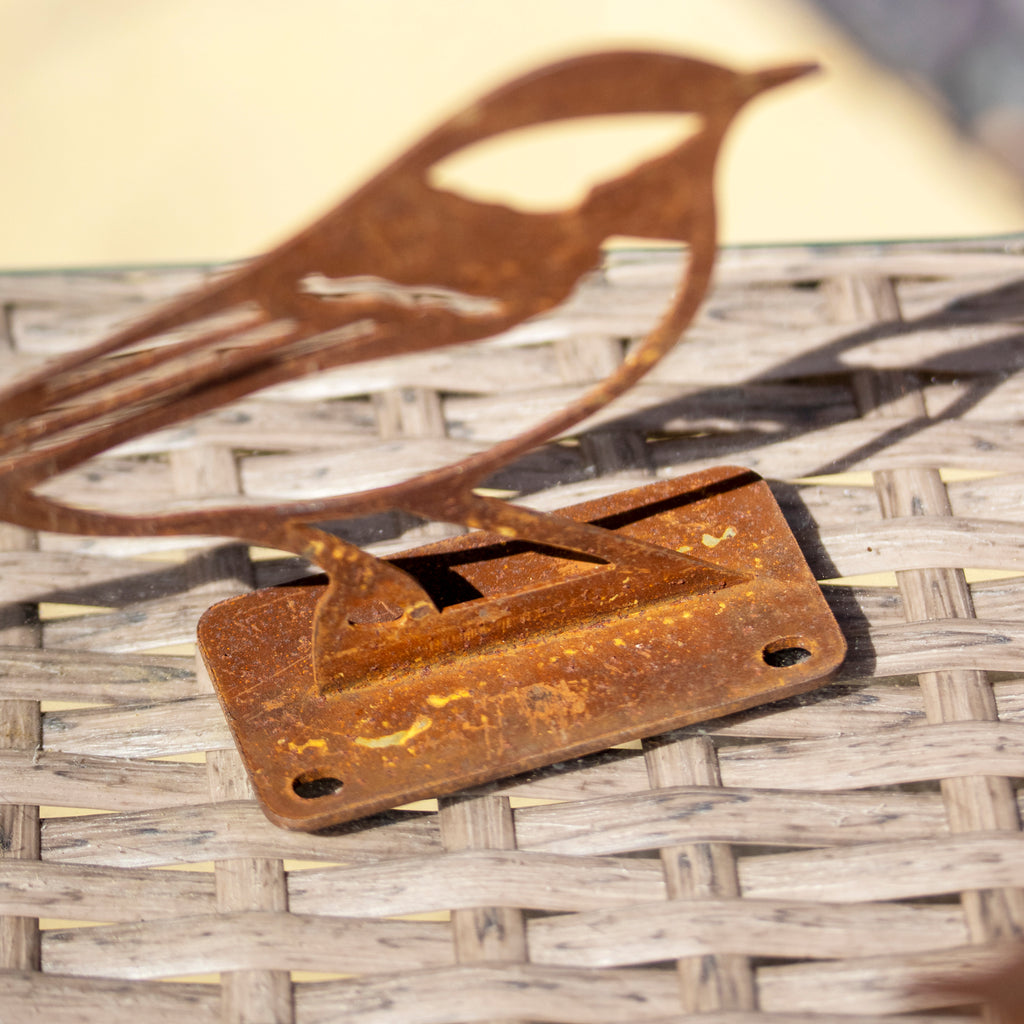 Set Of 2 Rusty Steel Great Tit Ornaments