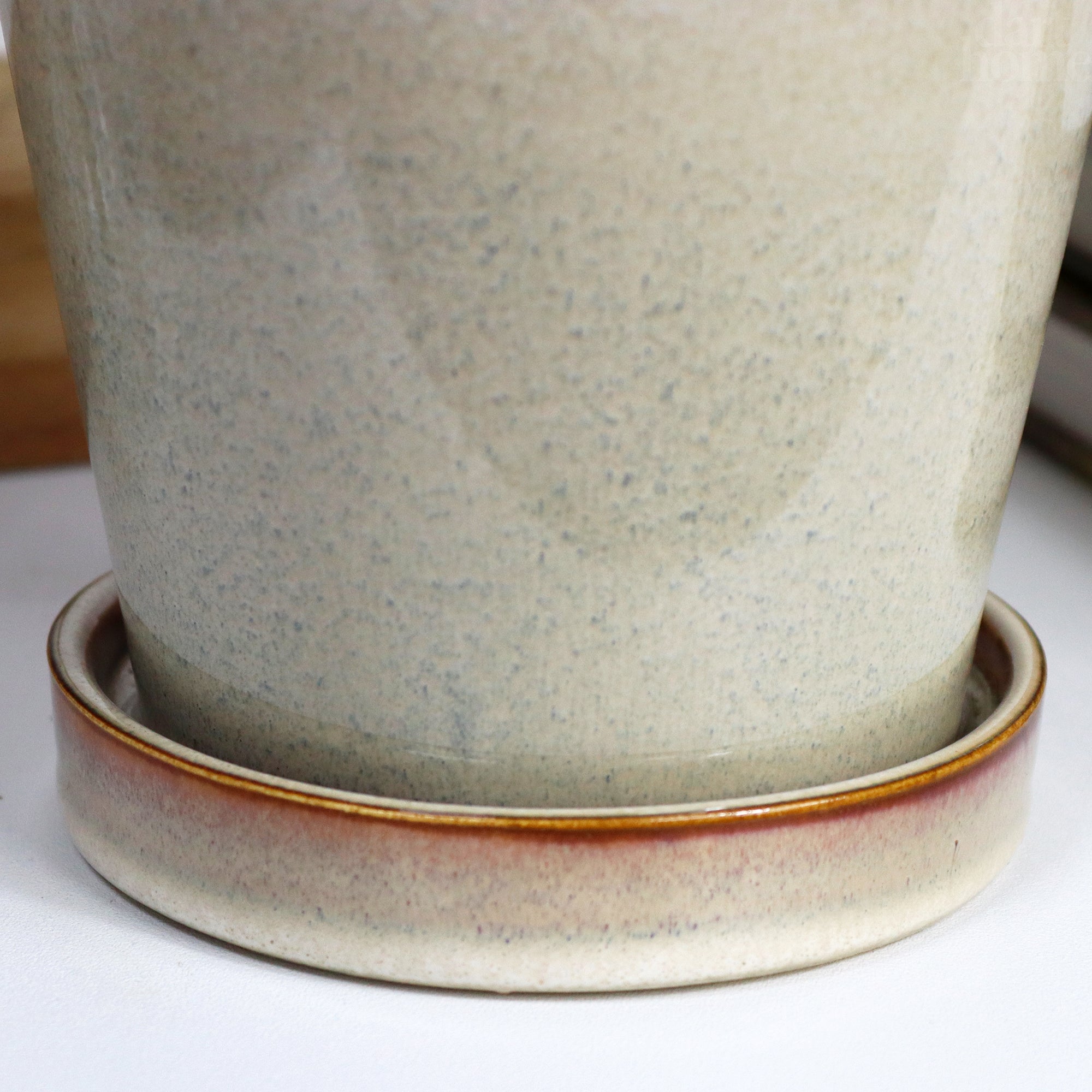 Cream Reactive Glaze Plant Pot