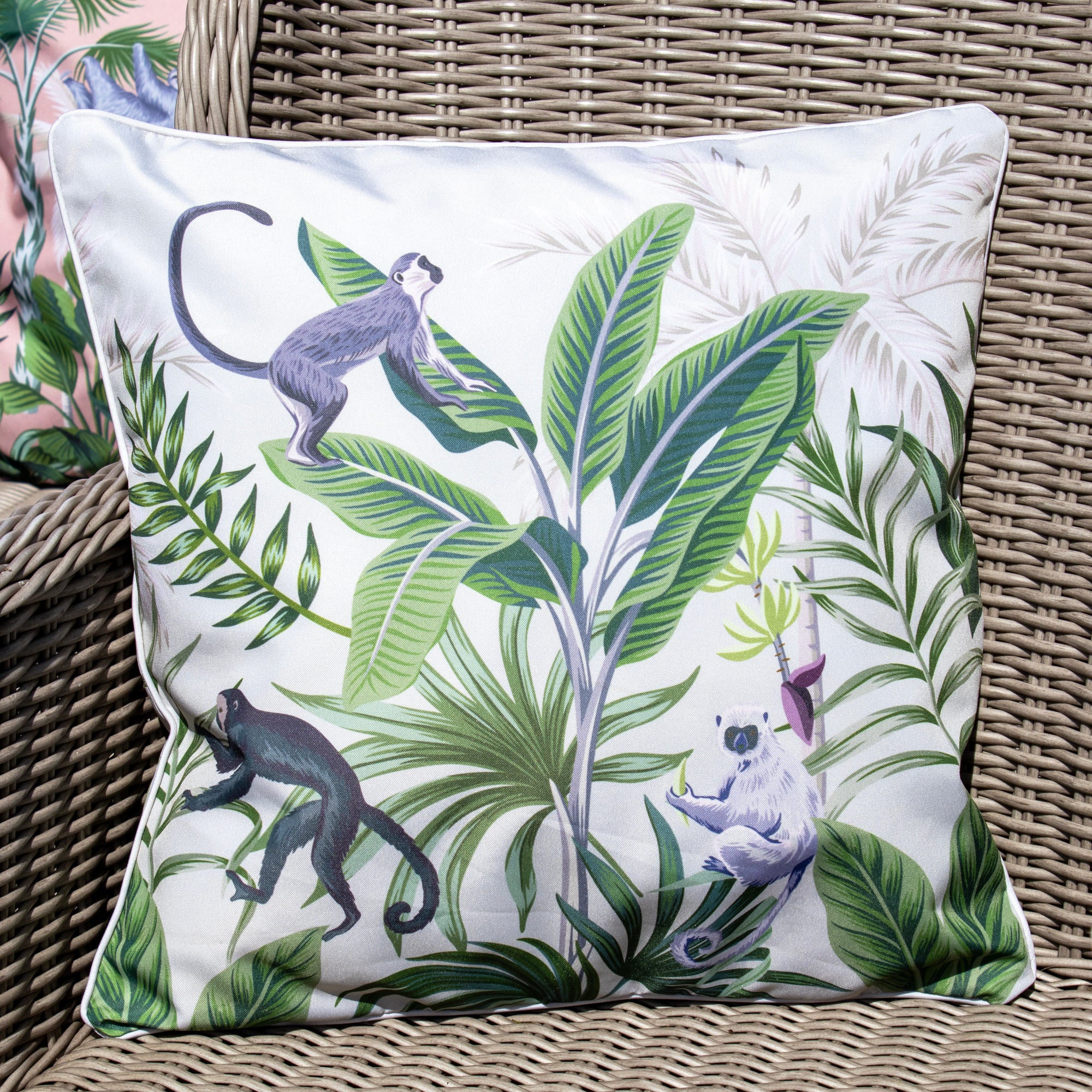 Set Of 2 Jungle Monkey Outdoor Cushions