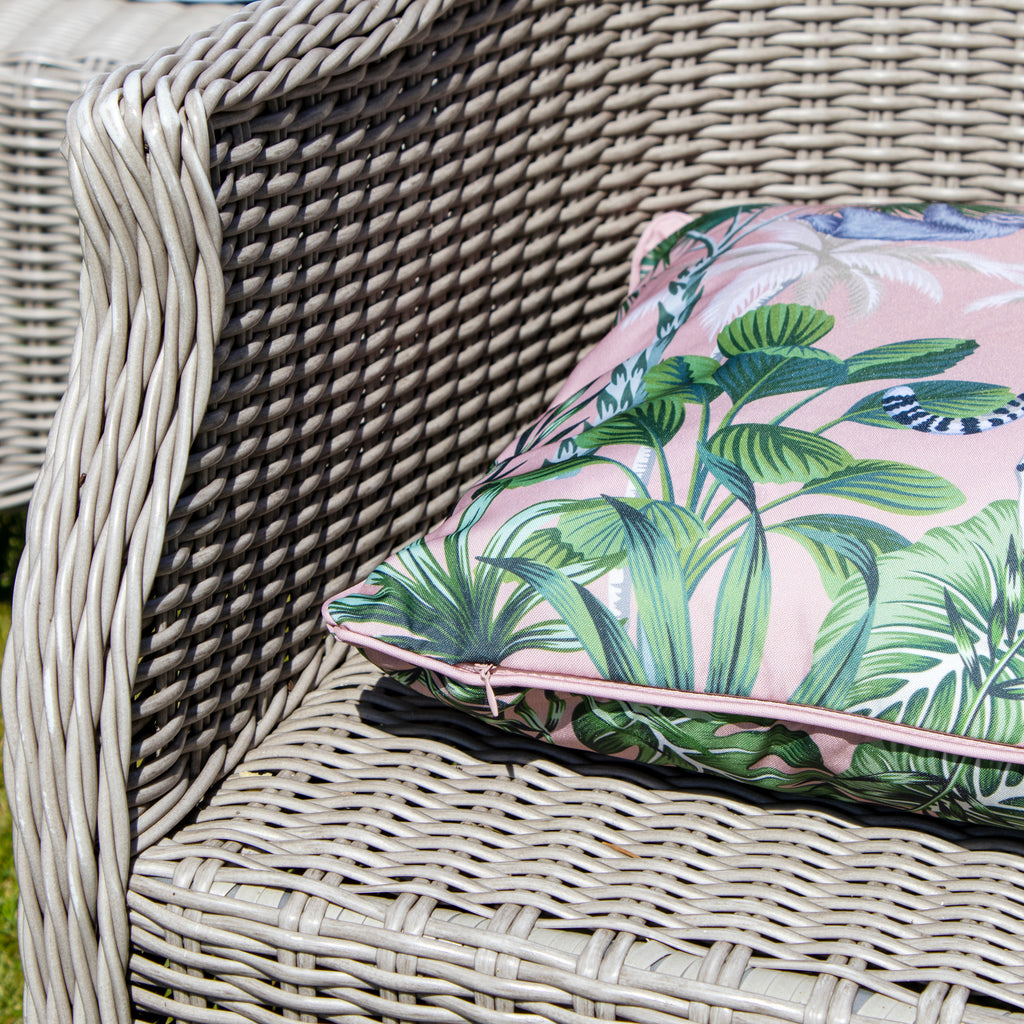 Set Of 2 Pink Jungle Leopard Outdoor Cushions