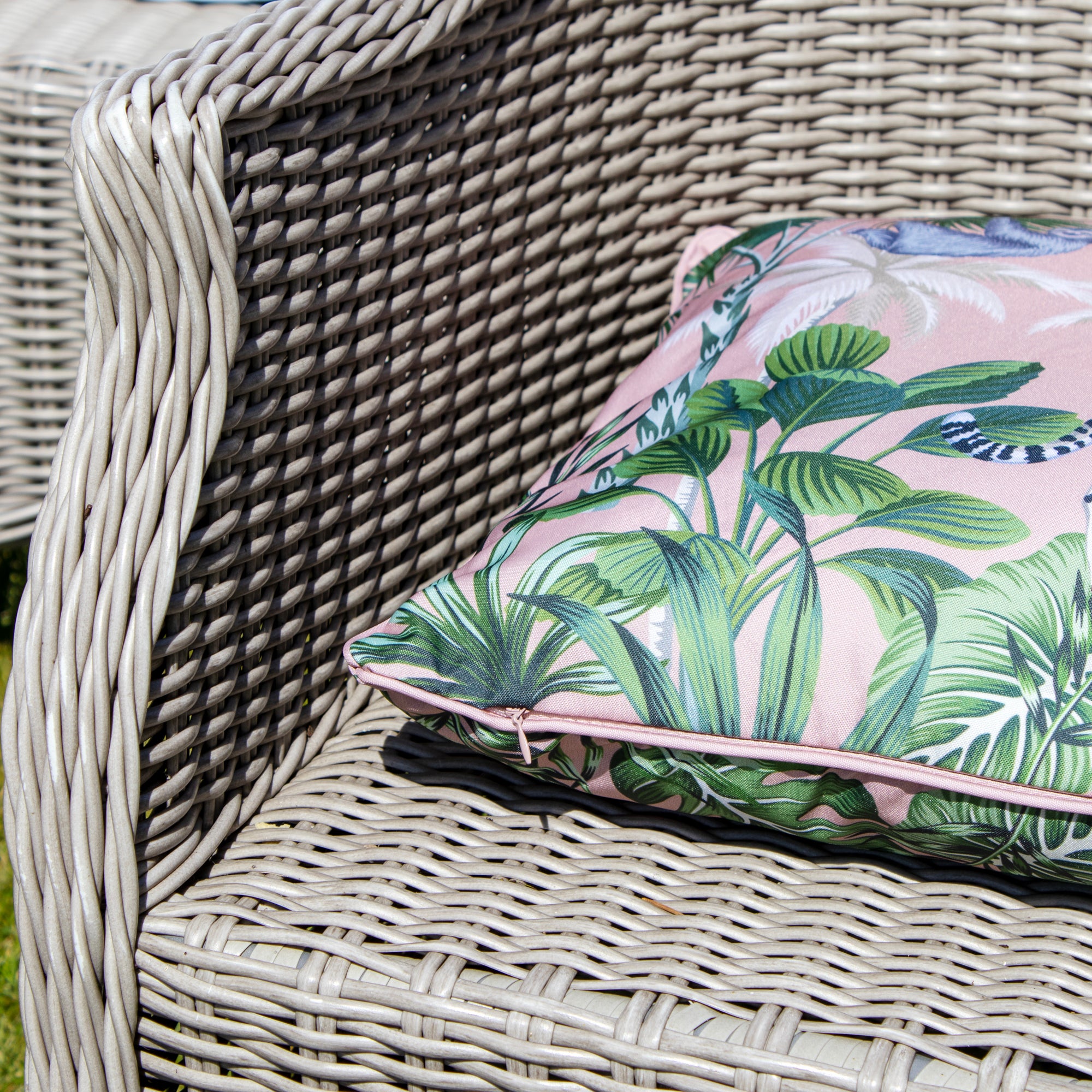 Set Of 2 Pink Jungle Leopard Outdoor Cushions