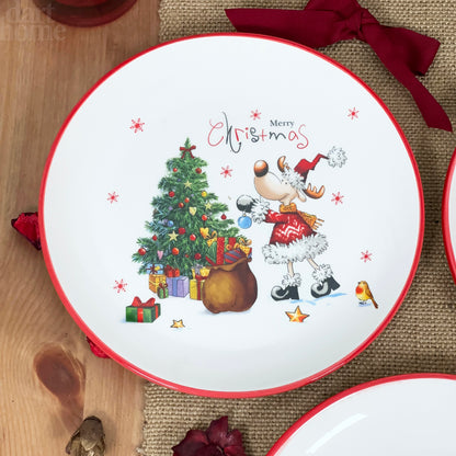 Set Of 3 Merry Christmas Dinner Plates