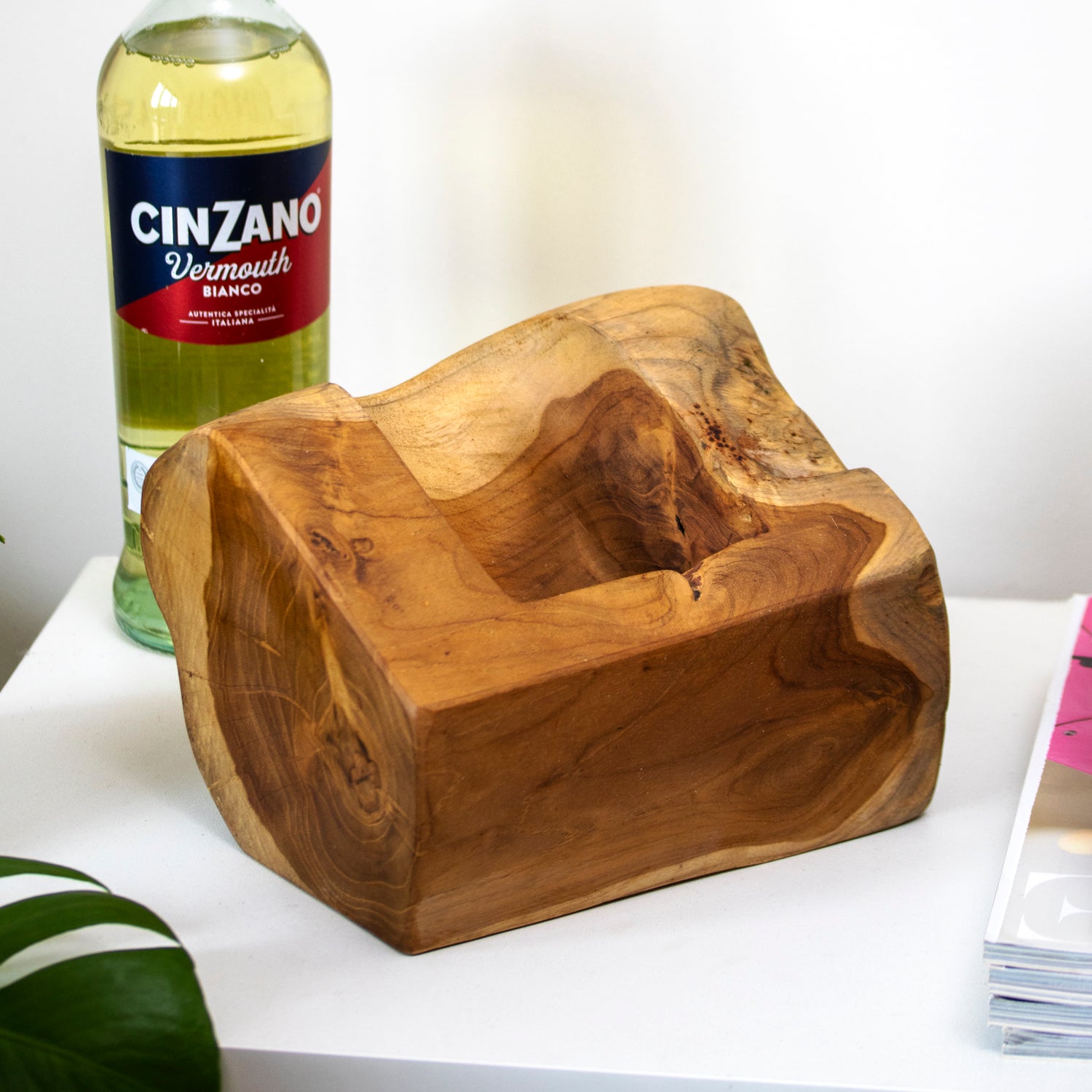Teak Root Single Wine Bottle Holder