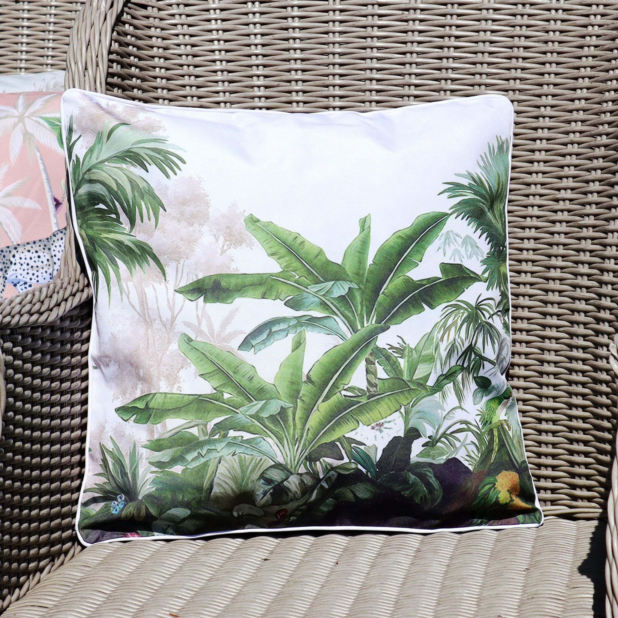 Set Of 2 Jungle Leaf Outdoor Cushions