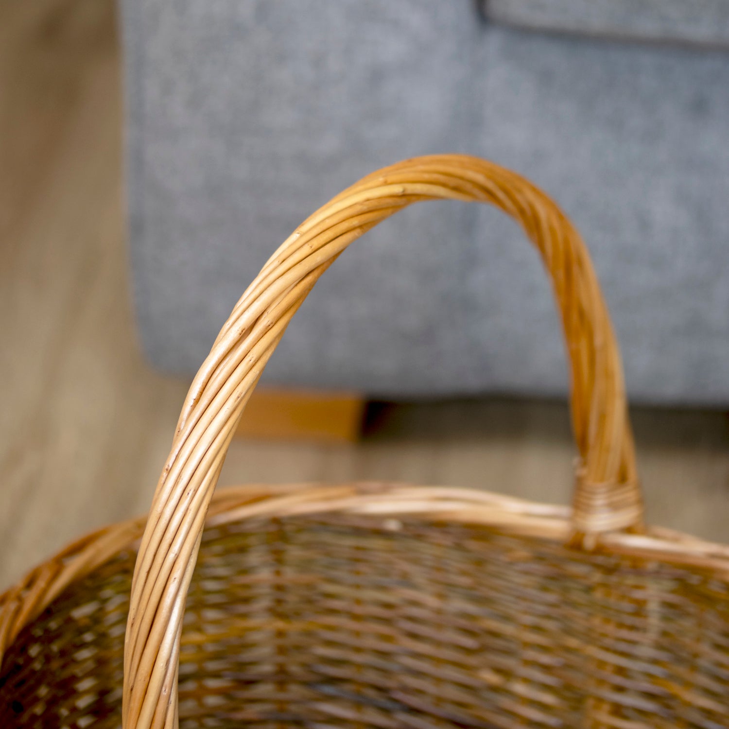 Two Tone Unpeeled Willow Shopping Basket