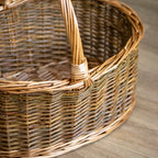Two Tone Unpeeled Willow Shopping Basket