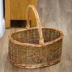 Two Tone Unpeeled Willow Shopping Basket