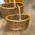 Two Tone Unpeeled Willow Shopping Basket