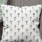 Set Of 2 Mini Palm Tree Print Outdoor Cushions