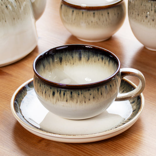 Gothic Reactive Glaze Cup & Saucer