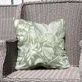 Set Of 2 Green Floral Outdoor Cushions